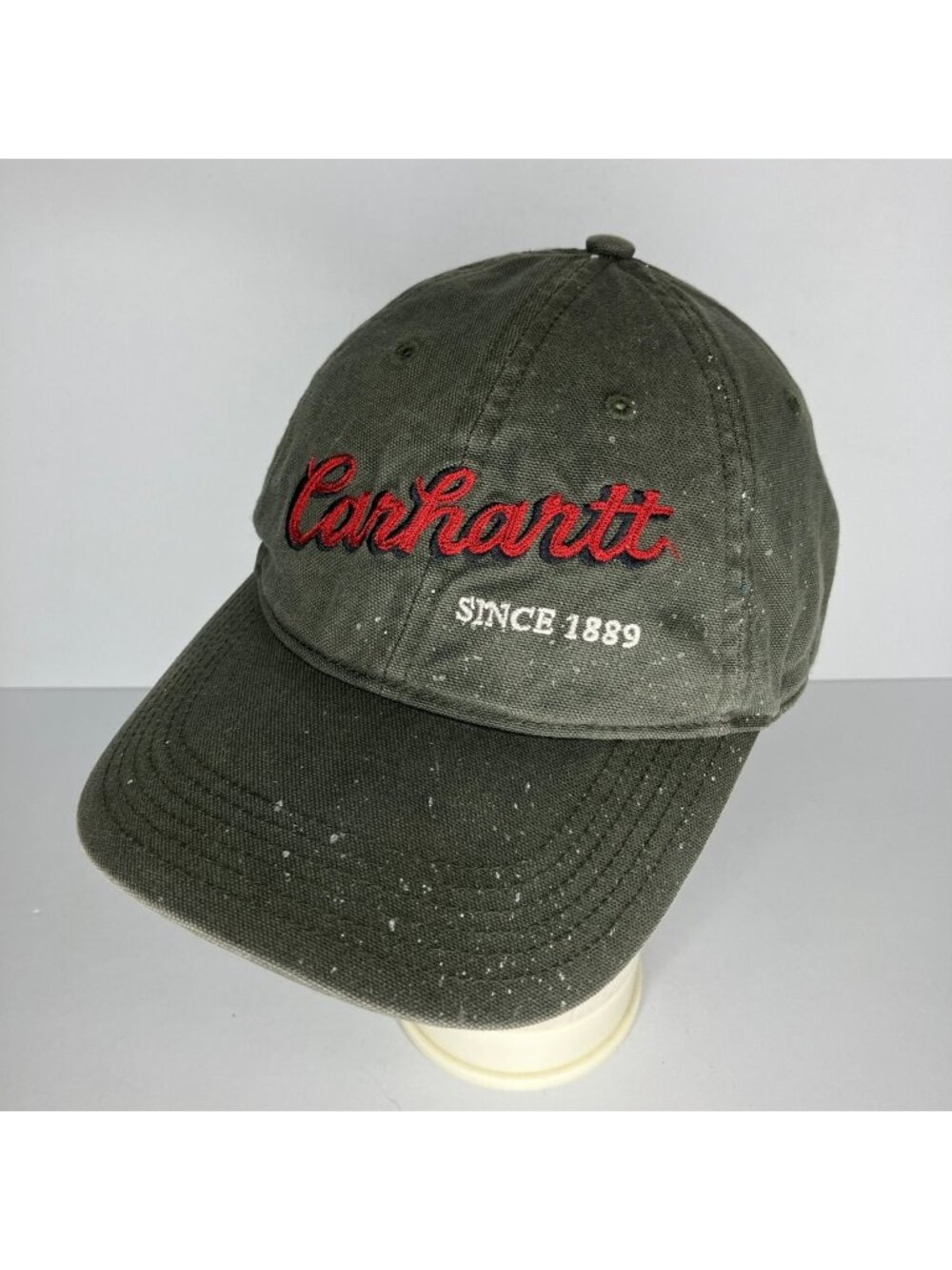 Carhartt Hat Baseball Cap Men's Adjustable Green Embroidered Distressed
